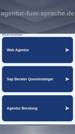 Vorschau der mobilen Webseite www.agentur-fuer-sprache.de, Agentur für Sprache und Sprachen Waltraud Ries