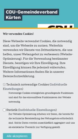 Vorschau der mobilen Webseite www.cdu-kuerten.de, CDU Kürten