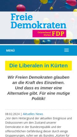 Vorschau der mobilen Webseite www.fdp-kuerten.de, FDP Kürten