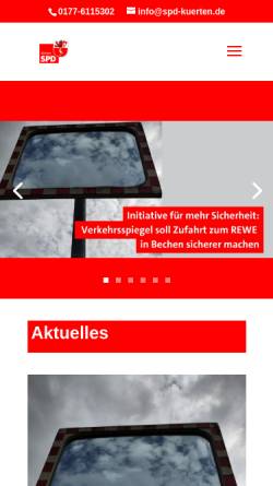 Vorschau der mobilen Webseite spd-kuerten.de, Jusos Kürten