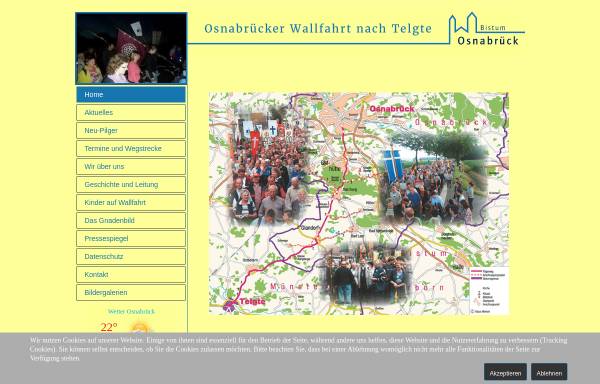 Vorschau von www.wallfahrt-nach-telgte.de, Osnabrücker Wallfahrt nach Telgte