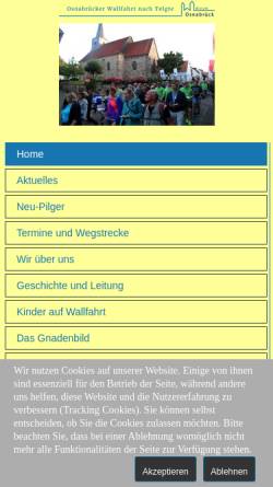 Vorschau der mobilen Webseite www.wallfahrt-nach-telgte.de, Osnabrücker Wallfahrt nach Telgte