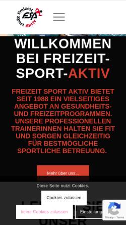 Vorschau der mobilen Webseite www.freizeitsportaktiv.at, Freizeit Sport Aktiv Kapfenberg