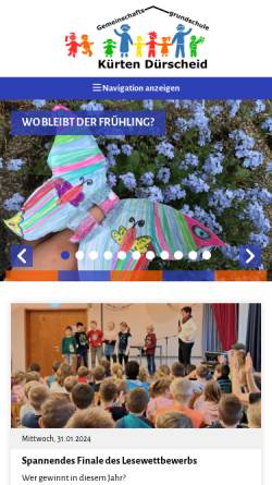 Vorschau der mobilen Webseite www.grundschule-duerscheid.de, GGS Dürscheid