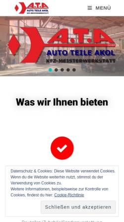 Vorschau der mobilen Webseite www.ata-kassel.de, ATA GmbH