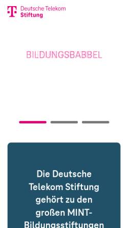 Vorschau der mobilen Webseite www.telekom-stiftung.de, Telekom-Stiftung