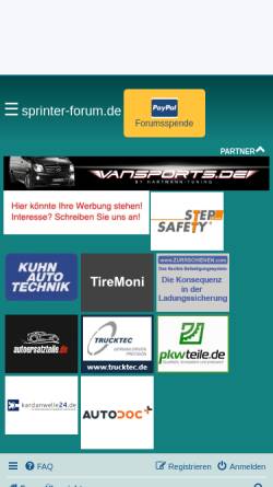 Vorschau der mobilen Webseite www.sprinter-forum.de, Sprinter-Forum
