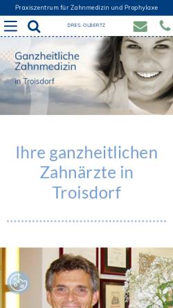 Vorschau der mobilen Webseite www.praxis-olbertz.de, Praxiszentrum für Zahnmedizin und Prophylaxe