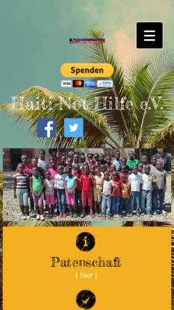 Vorschau der mobilen Webseite www.haitinothilfe.de, Haiti-Not-Hilfe e.V.