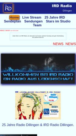 Vorschau der mobilen Webseite www.ird-radio.de, IRD Internetradio Dillingen