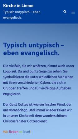 Vorschau der mobilen Webseite www.kirchenecke.de, Ev. Kirchengemeinde Lieme