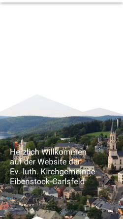 Vorschau der mobilen Webseite kirche-eibenstock.de, Ev.-Luth. Kirchgemeinde Eibenstock-Carlsfeld