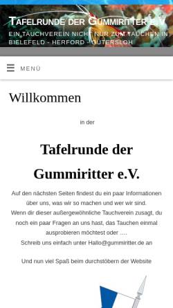 Vorschau der mobilen Webseite www.gummiritter.de, Tafelrunde der Gummiritter e. V.