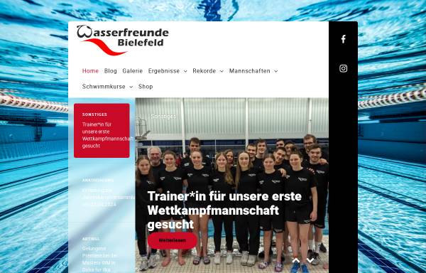 Vorschau von www.wasserfreunde-bielefeld.de, Wasserfreunde Bielefeld e. V.