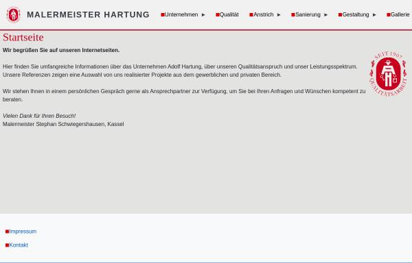 Vorschau von malermeister-hartung.de, Malermeister Adolf Hartung