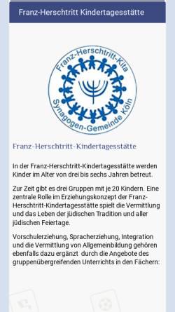 Vorschau der mobilen Webseite www.sgk.de, Franz Herschtritt Kindertagesstätte der Synagogengemeinde zu Köln