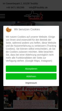 Vorschau der mobilen Webseite www.ff-teublitz.de, Freiwillige Feuerwehr Teublitz