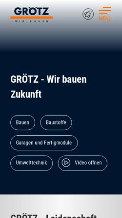 Vorschau der mobilen Webseite www.groetz.de, Grötz GmbH & Co. KG