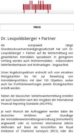 Vorschau der mobilen Webseite www.leopoldsberger.de, Dr. Leopoldsberger + Partner