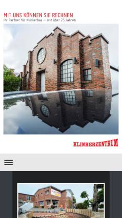 Vorschau der mobilen Webseite www.klinkerzentrum.de, Klinkerzentrum Roland Weigel GmbH