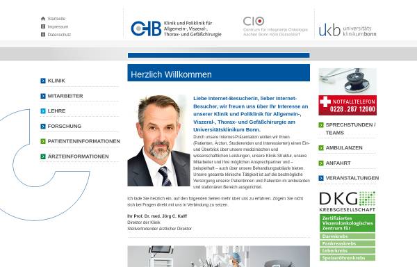 Klinik und Poliklinik für Allgemein-, Viszeral-, Thorax- und Gefäßchirurgie Universitätsklinik Bonn