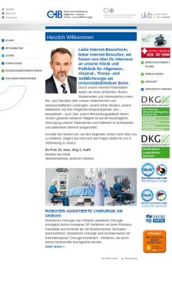 Vorschau der mobilen Webseite www.chirurgie-unibonn.de, Klinik und Poliklinik für Allgemein-, Viszeral-, Thorax- und Gefäßchirurgie Universitätsklinik Bonn