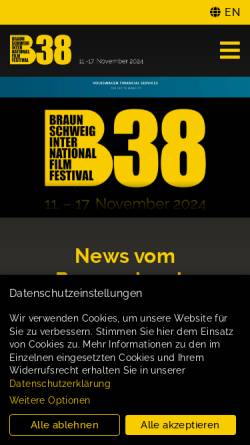 Vorschau der mobilen Webseite www.filmfest-braunschweig.de, filmfest