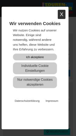 Vorschau der mobilen Webseite www.tourenfahrer-hotels.de, Tourenfahrer-Partnerhaus