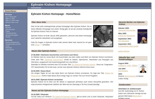 Vorschau von www.kishon.info, Ephraim Kishon Homepage