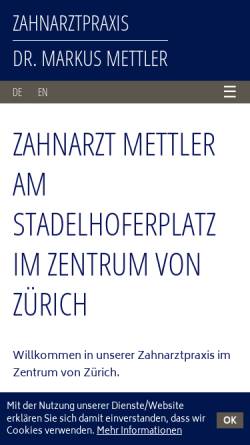 Vorschau der mobilen Webseite www.mettler-dent.ch, Dr. med. dent. Markus Mettler