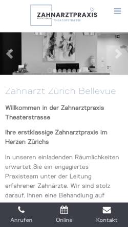 Vorschau der mobilen Webseite www.zahnarzt-zuerich.com, Mutzbauer und Partner