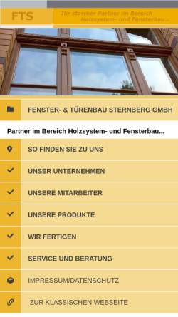 Vorschau der mobilen Webseite www.fts-sternberg.de, Fenster- & Türenbau Sternberg GmbH
