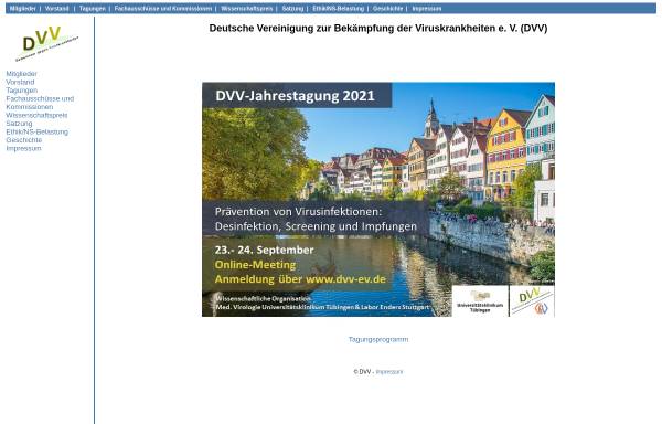 Vorschau von www.dvv-ev.de, Deutsche Vereinigung zur Bekämpfung der Viruskrankheiten e.V. (DVV)