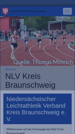 Vorschau der mobilen Webseite www.leichtathletik-braunschweig.de, Leichtathletik in Braunschweig