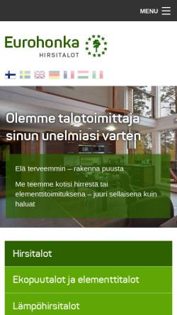 Vorschau der mobilen Webseite www.eurohonka.fi, Euro Loghouses Oy