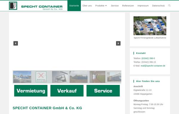 Vorschau von www.specht-container.de, Specht Container GmbH & Co. KG.