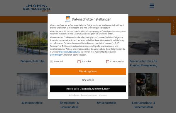Vorschau von hahn-sonnenschutz.de, Hahn-Sonnenschutz