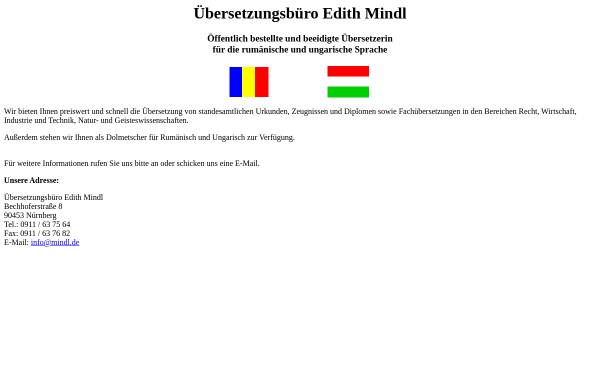 Vorschau von www.mindl.de, Übersetzungsbüro Edith Mindl