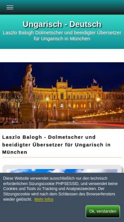 Vorschau der mobilen Webseite www.uebersetzer-ungarisch.com, A & O Fachübersetzungen - Laszlo Balogh