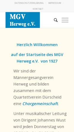 Vorschau der mobilen Webseite www.mgv-herweg.de, MGV Herweg 1927