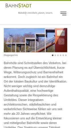 Vorschau der mobilen Webseite www.bahnstadt.de, Agentur BahnStadt
