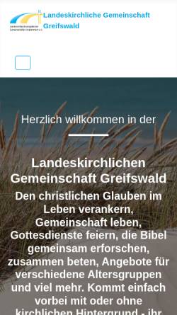 Vorschau der mobilen Webseite www.lkg-greifswald.de, Homepage der Landeskirchlichen Gemeinschaft Greifswald