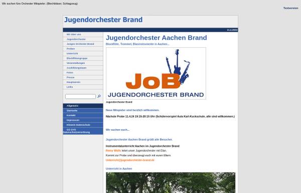 Vorschau von www.jugendorchester-brand.de, Jugendorchester Brand