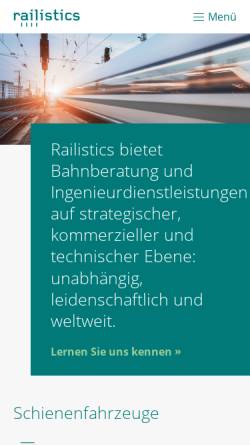 Vorschau der mobilen Webseite railistics.de, Railistics GmbH