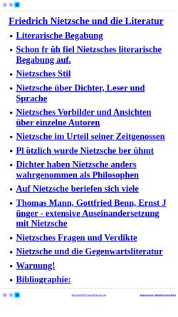 Vorschau der mobilen Webseite ursulahomann.de, Friedrich Nietzsche und die Literatur