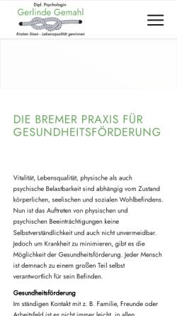 Vorschau der mobilen Webseite www.gemahl-gesundheit.de, Praxis für Gesundheitsförderung