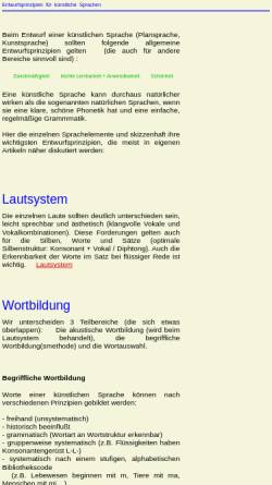 Vorschau der mobilen Webseite ieao.de, Künstliche Sprachen