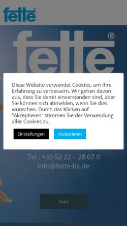 Vorschau der mobilen Webseite fette-bs.de, Fette GmbH