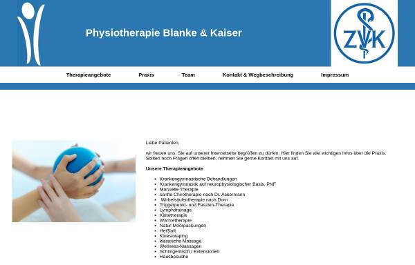Praxis für Physiotherapie Guido Blanke