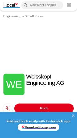 Vorschau der mobilen Webseite yellow.local.ch, Weisskopf Engineering - Andreas Weisskopf